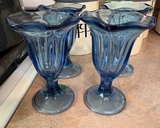 Cobalt Blue Sundae Glasses
