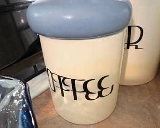 Vintage Ceramic Kitchen Canister Set Coffee, Tea, Sugar, Flour third image
