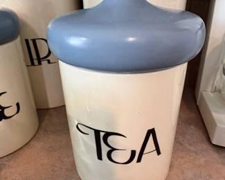 Vintage Ceramic Kitchen Canister Set Coffee, Tea, Sugar, Flour second image
