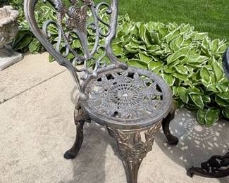 Cast Iron Rose Pattern Piece Bistro Set fourth image