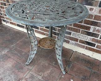 Cast Aluminum Rose Motif Bistro Table