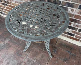 Cast Aluminum Rose Motif Bistro Table second image