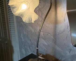 Art Nouveau Lily Pad Table Lamp with Frosted Glass Shade second image