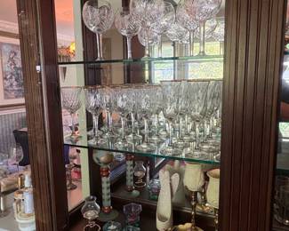 Assorted Bohemian CuttoClear Crystal and Colored Glassware Collection second image