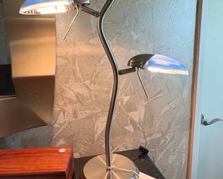 DualHead Desk Lamp with Opal Glass Shades