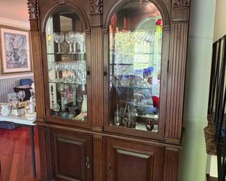 Renaissance Revival Mahogany Display Cabinet with Glass Doors