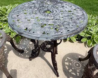 Cast Iron Rose Pattern Piece Bistro Set third image