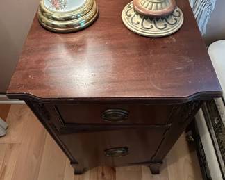 Antique Mahogany Federal Style Side Table with Drawer and Cabinet second image