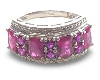 Elegant Sterling Silver Ruby Ring