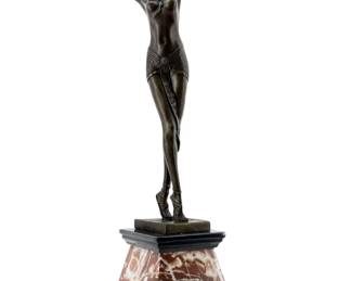 D.H. Chiparus Bronze Nude Ramese Dancer Sculpture