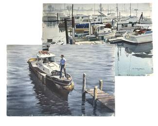 Double-Sided Signed John Bohnenberger Watercolor