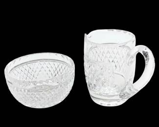 (2pc) Waterford Crystal Creamer & Sugar Bowl