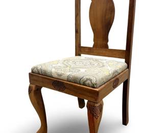 Nepalese Carved Mahogany Accent Chair