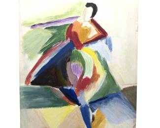 After Sonia Delaunay Abstract Acrylic on Paper