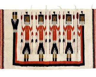 Navajo Yei Hand Woven Rug