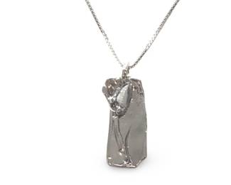 Nadine Leo Sterling Floral Pearl Pendant Necklace