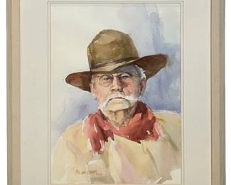 Signed Jane Skaar Coleman “Ivan" Watercolor