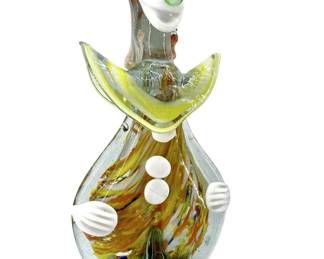 Hand Blown Murano Art Glass Clown Sculpture