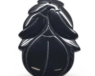 Chinese Black Onyx Fruit Pendant