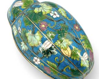 Chinese Turquoise Cloisonné Enamel Box