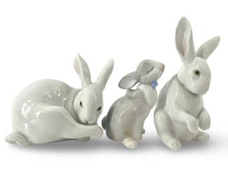 1991 Lladró Porcelain Rabbit Figures