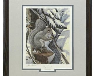 Signed John A. Ruthven “Gray Squirrel" Print