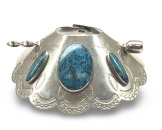 Navajo Silver Turquoise Ponytail Clip