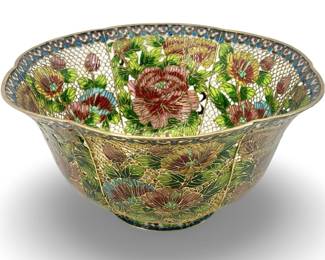 Chinese Plique-a-Jour Enamel Cloisonné Bowl