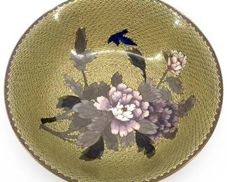 Chinese Enameled Cloisonné Brass Bowl
