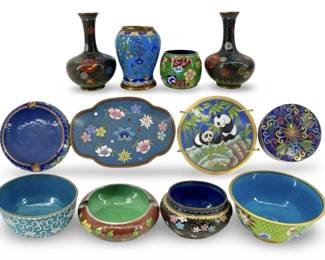 12pc Vintage/ Antique Cloisonné Collection