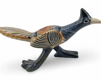 Hand Painted Mexican Folk Art Ceramic Bird