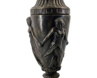 Vintage French Lidded Bronze Urn