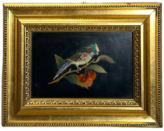 Handmade Colorful Stone Inlay Bird Art