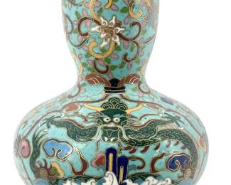 Meiji Japan Enameled Cloisonné Dragon Vase