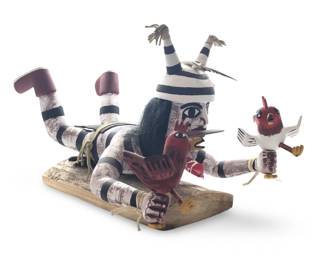 Signed Native American Wood Chicken Catcher