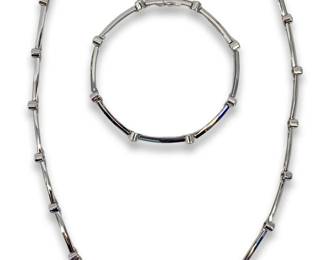 950 Platinum Tiffany Diamond Necklace and Bracelet