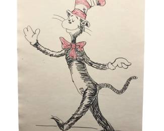 Attributed Dr. Seuss Color Ink Illustration