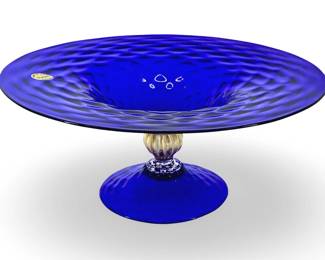 Cobalt Blue Murano Art Glass Serving Platter