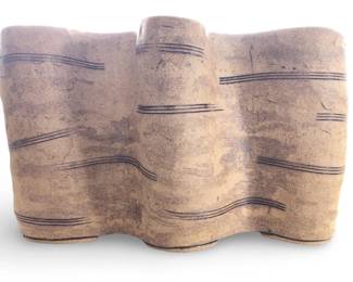 Kark Studio Pottery Undulating Wavy Ceramic Vessel