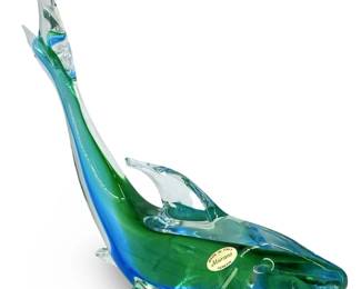 Hand Blown Murano Art Glass Shark Sculpture
