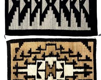 2pc Hand Woven Native American Geometric Rugs