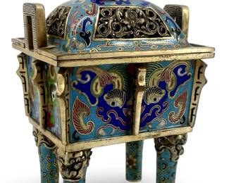 Antique Brass Cloisonné Incense Burner