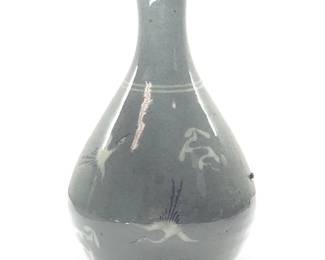 Vintage Korean Celadon Plum Vase