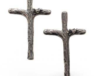 (2) Sterling Silver Bird Cross Pendants