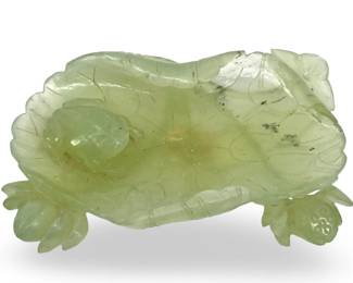 Hand Carved Jade Frog Ash Tray