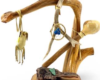 Native American Deer Antler Dreamcatcher Art