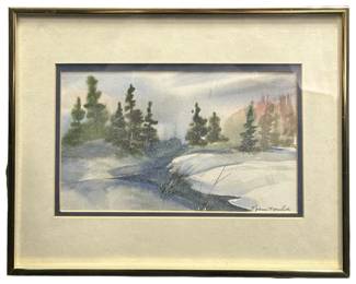 Signed E. Jeanne Marshall Watercolor Painting