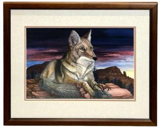 Signed June Payne Heart Coyote Fine Print