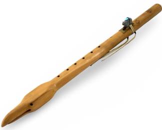 Signed C. Pratt Native American Wooden Eagle Flute