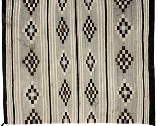 Native American Black and Gray Geometric Rug